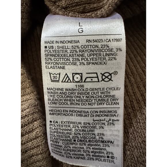 Old Navy Midi Minimalist Ribbed Twist Front Brown Fitted That Girl Dress Size L - Picture 6 of 7